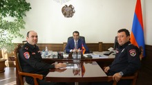 Գեղարքունիքի մարզպետ Կարեն Սարգսյանն ընդունել  է Պարեկային ծառայության Գեղարքունիքի մարզային գումարտակի նորանշանակ հրամանատար Աղասի Խաչատրյանին